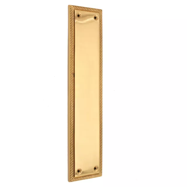 Georgian Heavy Duty Finger Push Plate Door Protector 285mm x 67mm Polished Brass