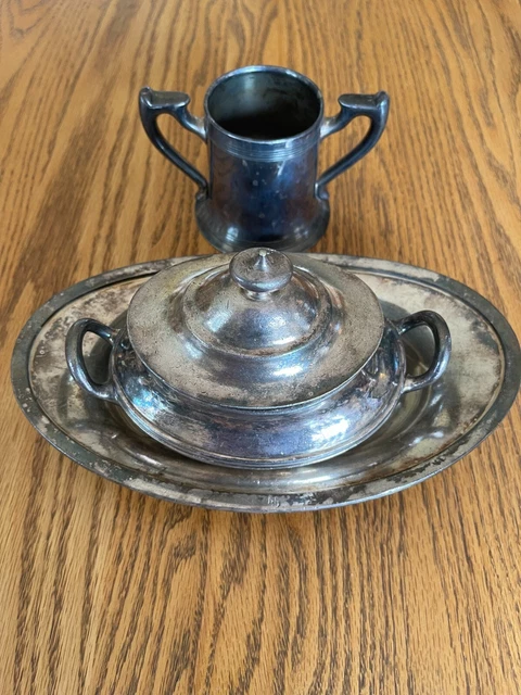 vintage railroad silverplate pieces from the Northern Pacific and Great Northern