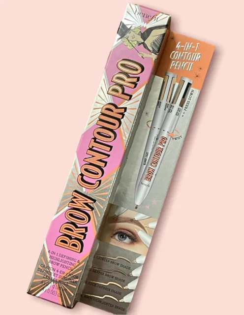 NEW Benefit Brow Contour Pro 4-in-1 Contour Pencil BROWN BLACK LIGHT Full Size