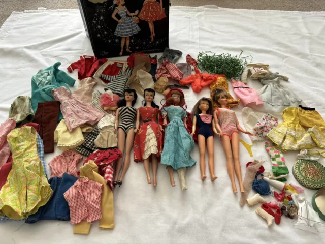 HUGE Vintage Barbie Mattel Lot, Case, Dolls, Clothes, Shoes, Accessories, 1960s