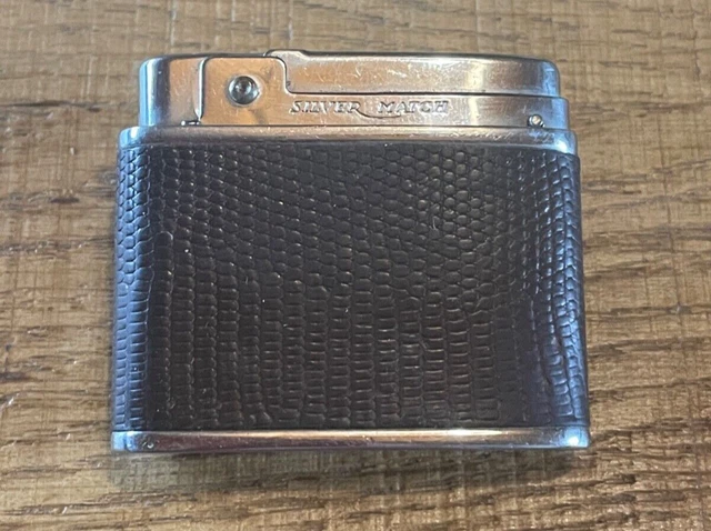 Briquet Silver Match Compound Argent Et Marron Acier Inoxydable Modèle D'expo Sans Boîte