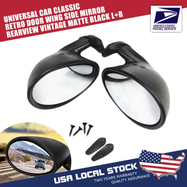 2 PCS Car Door Universal Classic Style Look Wing Side View Mirror Left & Right