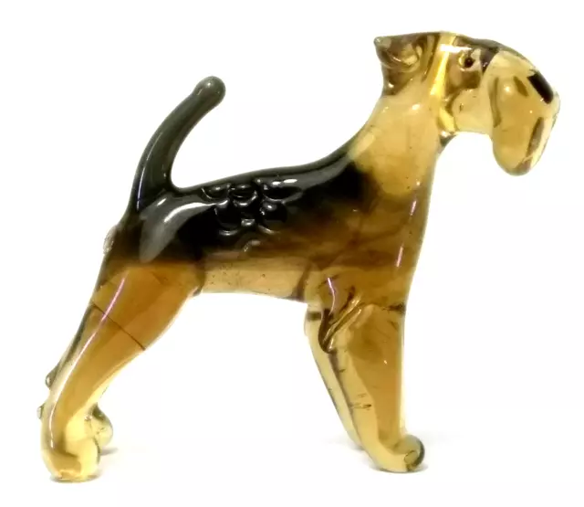 Hand Made Blown "Murano" Glass Collectable  Airedale Terrier  Dog  Figurine