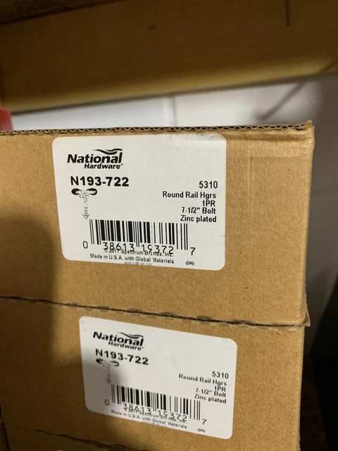 4-pack lot National Hardware 5310 Round Barn Door Rail Hangers 7-1/2" N193 722