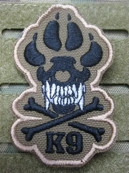 K-9 Tracker Spürhund Hund Coyote Isaf Tactical Morale  Aufnäher Klett Patch Neu