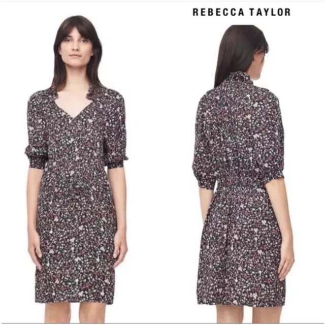 Rebecca Taylor 100% Silk Floral Dress Size 4