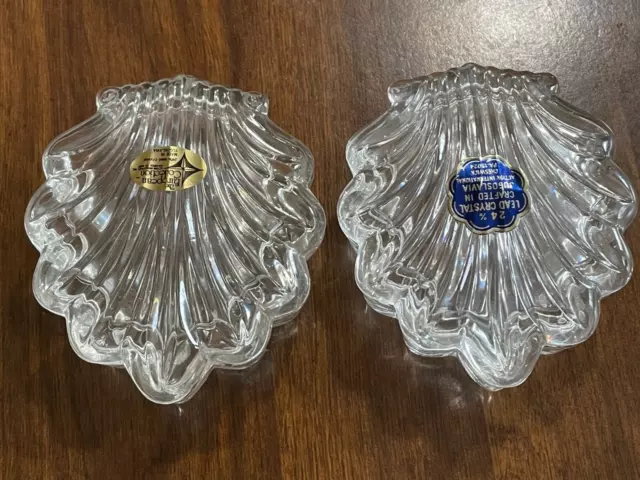 Crystal Trinket Boxes - Set Of 2 - Shell Shape