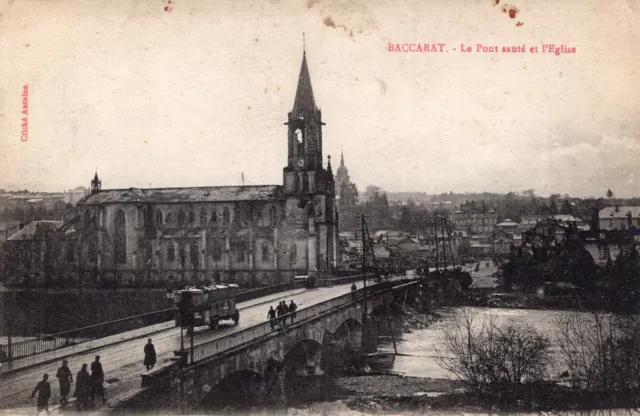 *36976 cpa 54 Baccarat - le Pont Sauté et l'Eglise