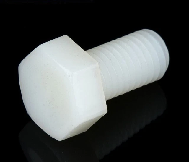 External Hexagon Bolt Machine Screw Metric Thread Plastic Insulation White Black