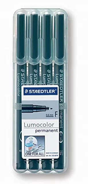 Permanentmarker Staedtlerbox Lumocolor 3189wp4hz Schwarz Folienstifte Wasserfest