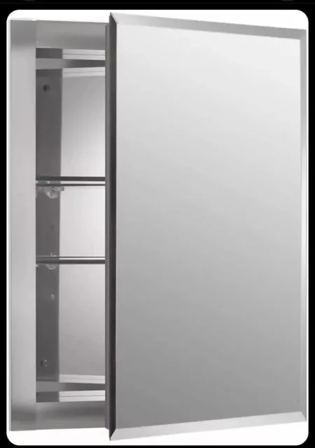 Gabinete medicinal de aluminio espejado sin marco Kohler 16"" x 20"" K-CB-CLR1620FS
