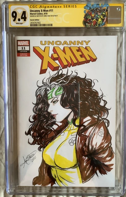 One Of A Kind Sketch Art By Ariel Diaz On Uncanny X-Men 11 CGC 9.4