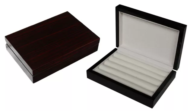 Defects - Gloss Wooden Cufflink Display Box Ring Tie Clip Storage Case Organizer