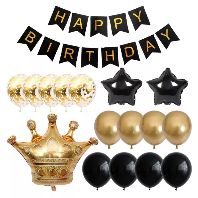 Latex Birthday Party Decorations Kit Black Crown Birthday Party.  Men