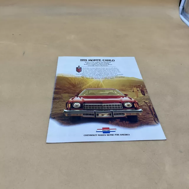 1975 Chevrolet Monte Carlo Original Dealer  Sales Brochure Catalog Booklet