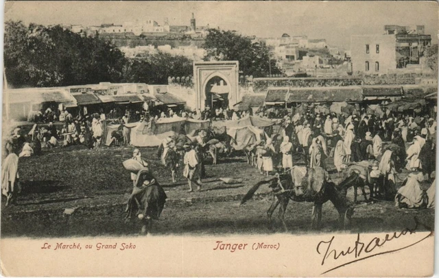 CPA AK MAROC TANGER Le Marche, ou Grand Soko (38945)