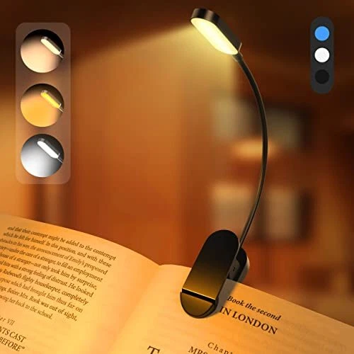 Rechargeable Book Light for Reading in Bed, Clip on Reading Ligh...