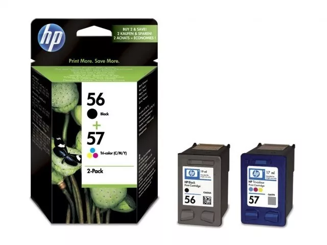 HP 56 57 Black & Colour Genuine Original Ink Cartridge Multipack Full Set .