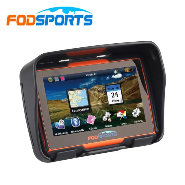 Motorrad Navi GPS Car Navigationsgerät 4,3 Zoll Bluetooth Navigation Wasserdicht