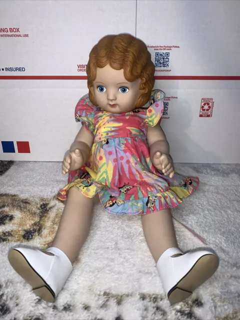 Rare Vintage Daisy Kingdom 18" Vinyl Doll 1991 Blue Eyes Original Clothing