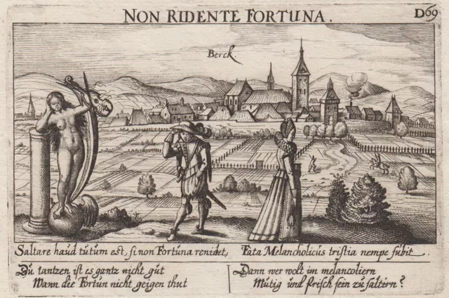 Bergheim Elsaß Original Grabado Meisner 1678