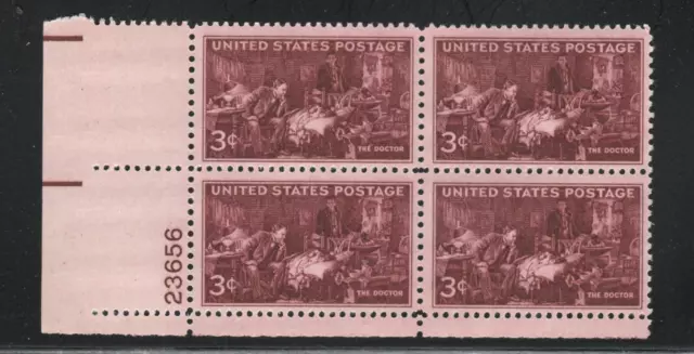 ALLY'S STAMPS US Plate Block Scott #949 3c American Doctors [4] MNH F/VF [STK]