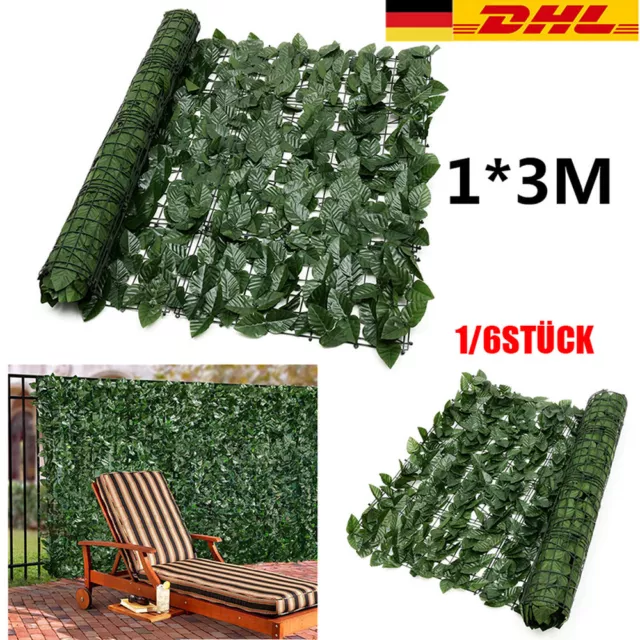 Sichtschutzhecke Windschutz Efeu Sichtschutz Balkonverkleidung Blätterzaun 1*3M