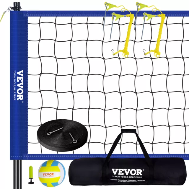 VEVOR Filet de Volley-ball Portable Extérieur Poteau à Hauteur Réglable avec Sac