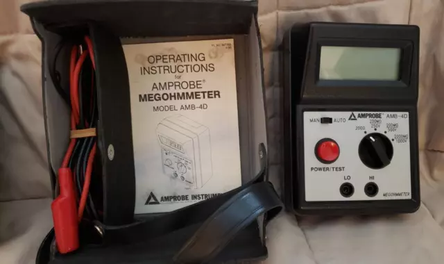 AMPROBE AMB 4-D MEGOHMMETER.  New Condition- Used one time for demonstration