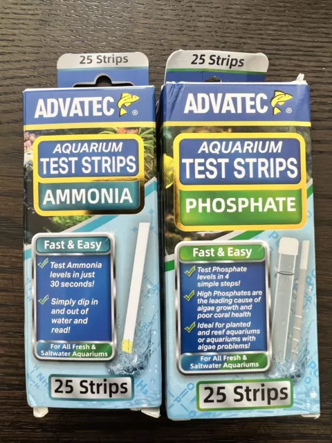 Ammonia & Phosphate Aquarium Test Strips For Freshwater Saltwater Advatec