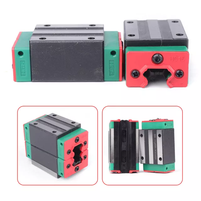 2pcs High-Precision HGH15CA Linear Guide Rail Carriage Rolling Slide Block Black