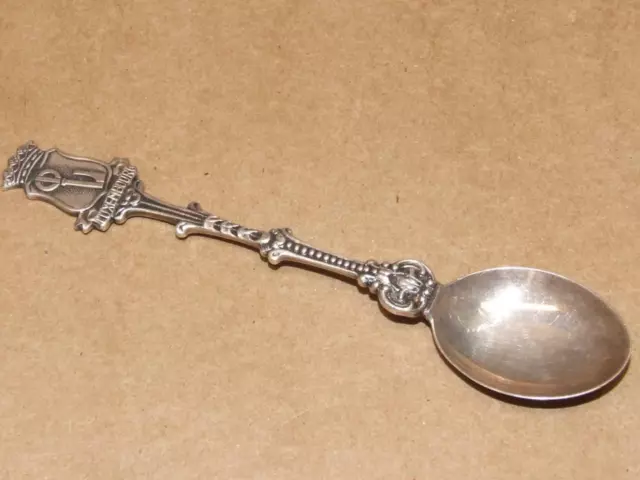 Vintage Sterling Silver Luxembourg Crest & Crown Souvenir Tea Spoon 13.2g 4.75"