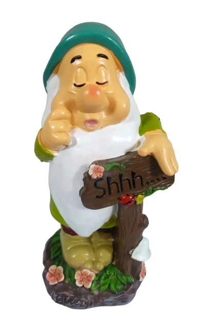Sleepy Dwarf Garden Statue Shhh 7.5" Disney Snow White And The Seven Resin NEW Sleepy Dwarf Garden Statue Shhh 7.5" Disney Snow White And The Seven Resin NEW