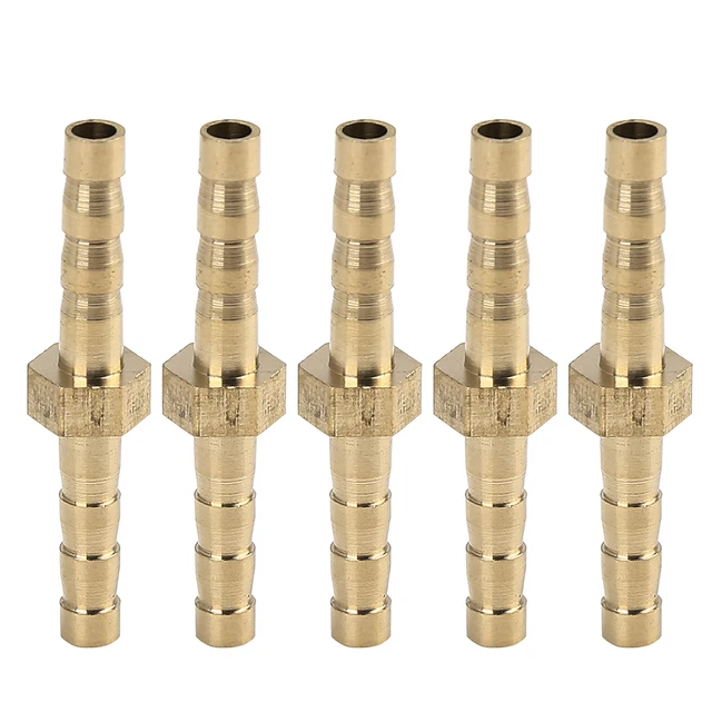 Lot 5 raccords tuyau en laiton 4 mm pour raccord union droit pour air, eau, gaz.