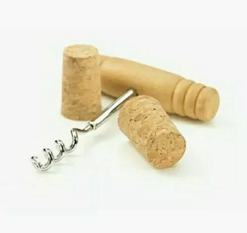 Easy Cork Screw With Wood Handle Bottle Opener Traditional New 2