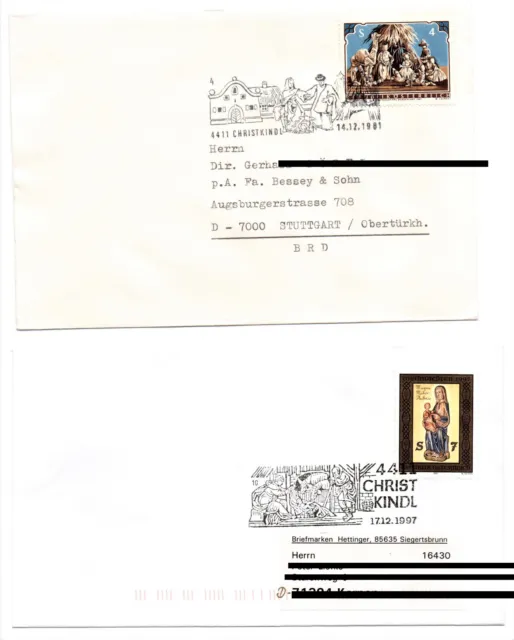Österreich Konvolut 4411 Christkindl Briefmarken Briefe 11x gelaufen
