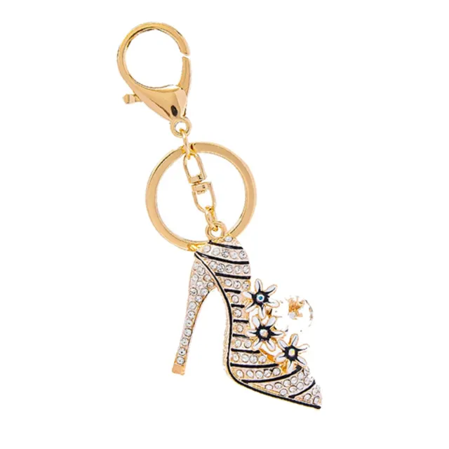 Split Key Rings New Diamond Inlaid High-Heeled Shoes Lovely Key Chain Bag Car