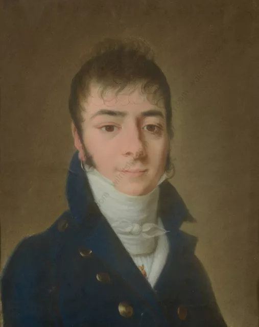 Louis Leopold Boilly (1761-1845)-Attrib. "Portrait of a young gentleman", pastel 2