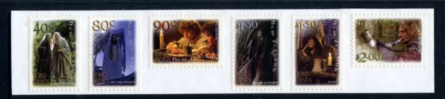 2001 New Zealand - Lord of The Rings! Fellowship MUH Strip of 6 Self Adhesive #A