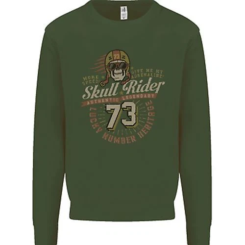 Felpa Maglione Skull Rider Motocicletta Biker Moto Uomo 12