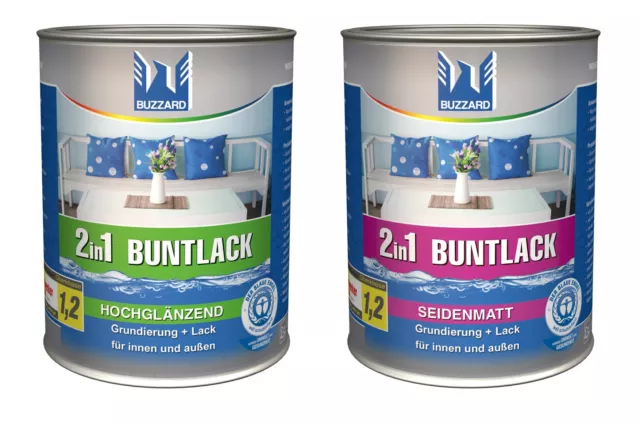 Buntlack 750 ml Lackfarbe Acryllack seidenmatt / glänzend *versch. RAL-Farben*