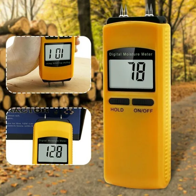 LCD Digital Firewood Wood Moisture Humidity Meter Damp Detector Tester Sensor