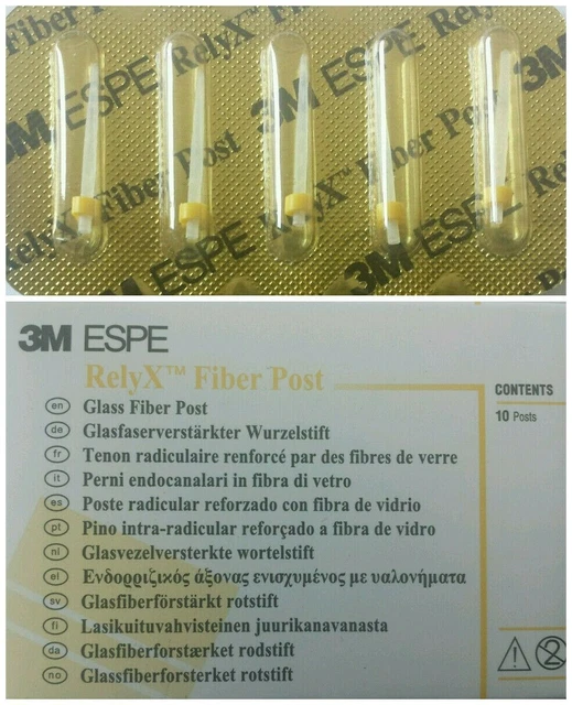 Bid 3M ESPE Dental RelyX Fiber Post Size 1 (1.3mm) Yellow 10 piece pack Original