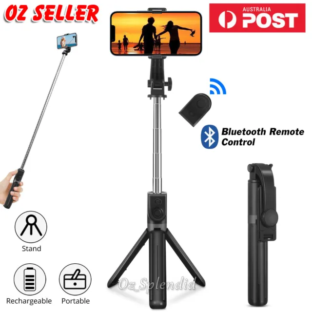 Bluetooth Selfie Stick Handheld Tripod with Rechargable Shutter For Mobile Phone