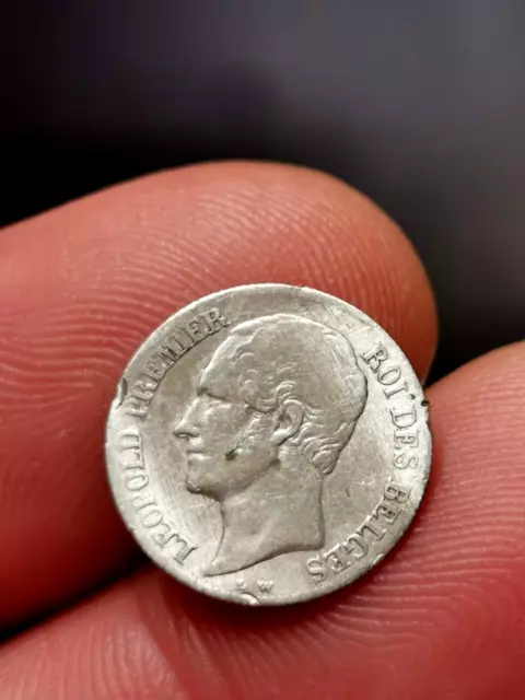 Belgique, 20 centimes argent Léopold 1er 1853 ! 0,94 g