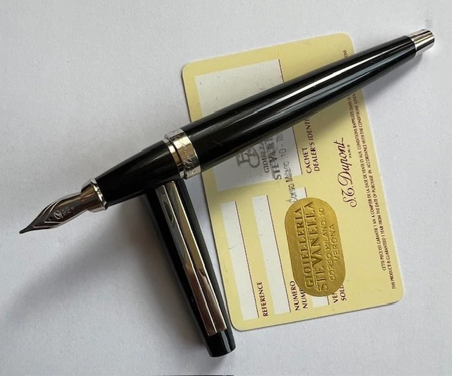 Stylo Plume Vintage S.T.Dupont Montparnasse XL - Laque De Chine Noire Et Plume En Or 18k - Années 1980, Neuf Avec étiquettes