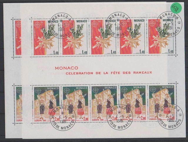Monaco  gestempelt  mit Erstagsstempel  2x MiNr. Block 17