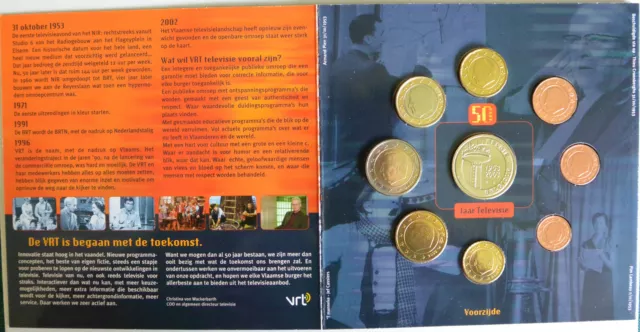 Belgien Kursmünzensatz 2003  „50 J. Belgisches Fernsehen“ 2