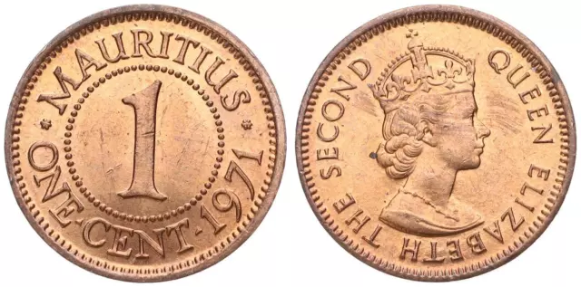 Mauritius - 1 One Cent 1877-1987 - KM# 7, 12, 21, 25, 31, 51 verschiedene Jahre