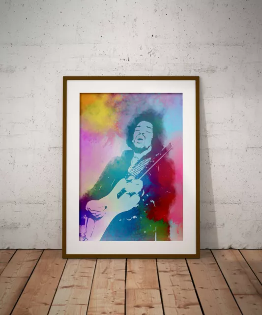 Jimi Hendrix print, poster, prints, posters, watercolour, wallart, gift, gifts